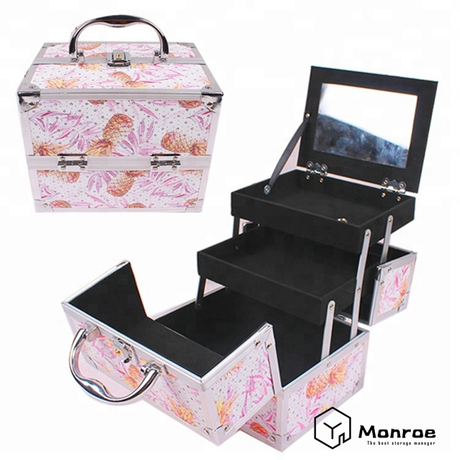 Einfacher und professioneller mehrschichtiger Schminkkoffer aus Spiegel